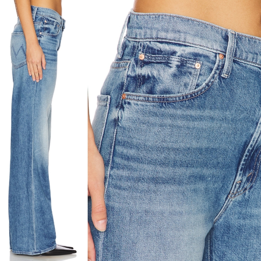 NWT Mother Denim The Dodger Sneak Wide Leg Blue Jeans 27 Tomorrow Never Knows - Picture 4 of 16